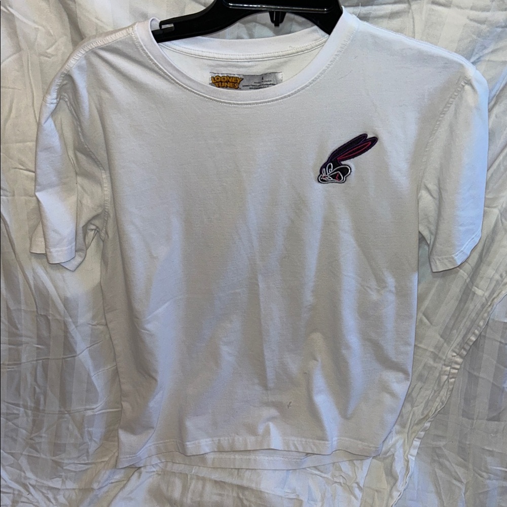 Warner Bros. White Tee with Bugs Bunny Embroidery